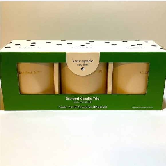 Kate Spade X Target 3ct Sented Ceramic Jar Candle Set Cream/Green/ Pink/Blue - Picture 7 of 8